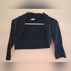 Kids Black Open-Front Jacket